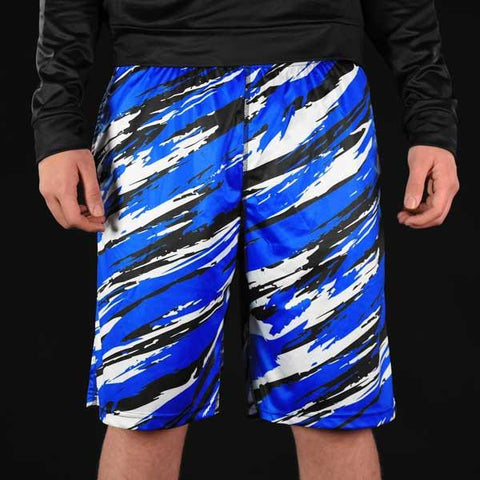 Tryton blue, black and white shorts