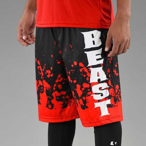 Beast Red and Black Shorts