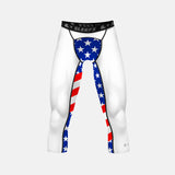 USA America Flag compression 3/4 tights / leggings