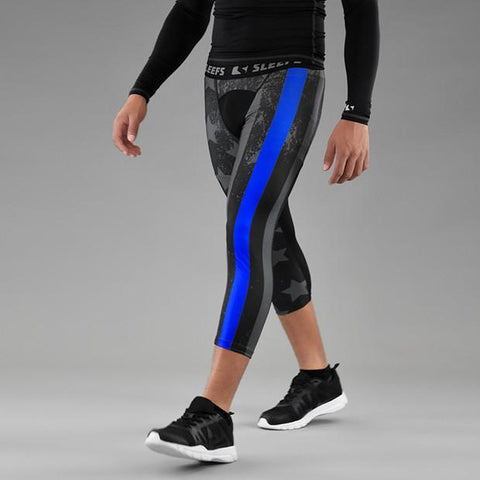 Tactical Thin Blue Line compression Three-Quarter tights / leggings
