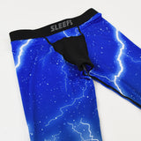 Lightning Blue and Black Compression 3/4 tights / leggings