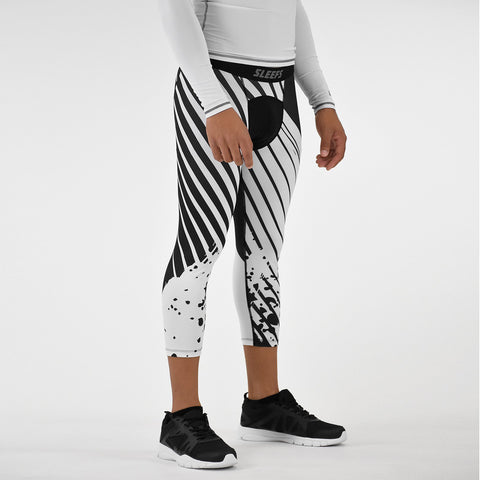 Aerial Black and White Compression 3/4 tights / leggings