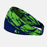 Ripped X Green and Blue Double-sided Wide Headband