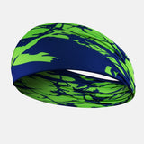 Ripped X Green and Blue Double-sided Wide Headband