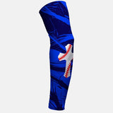 Baseball Cross Blue Kids Arm Sleeve