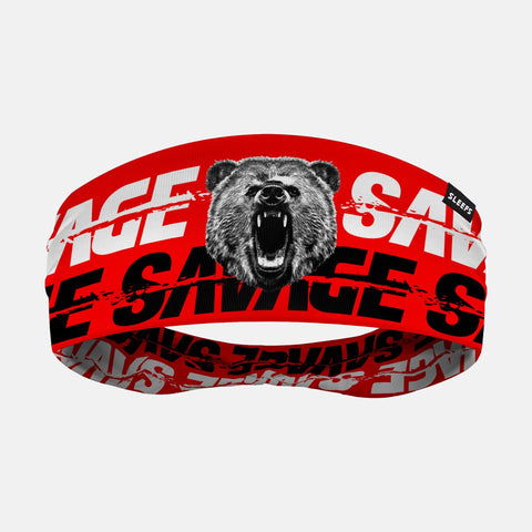 Savage Bear Red Double-Side Wide Headband
