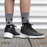 Black White Gray Stars Soft Socks