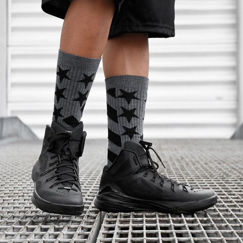 USA gray and black soft socks