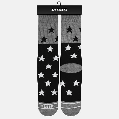 Black White Gray Stars Soft Socks