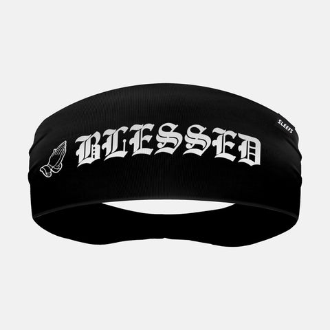 Blessed Black Double-Side Wide Headband