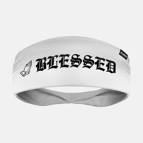 Blessed White Double-Side Wide Headband