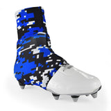 Digital camo Blue, Black and White Spats / Cleat Covers