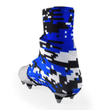 Digital camo Blue, Black and White Spats / Cleat Covers