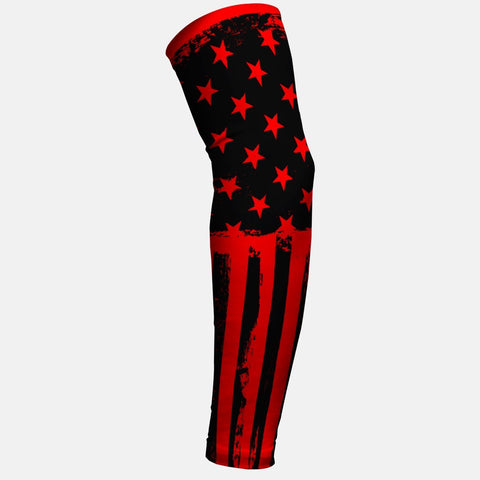 Brushed Red Tactical USA Flag Arm Sleeve
