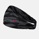 Sleefs BCA Pink Ribbon Tryton Charcoal Pink Double-sided Wide Headband