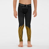 Icarus Black and Gold Kids compression tights / leggings