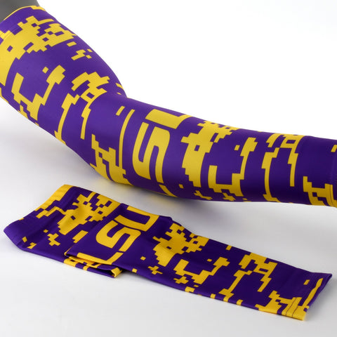 Louisiana State University Pixel Camo Kids Arm Sleeve