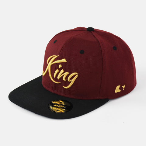 King Maroon and Gold Snapback Hat