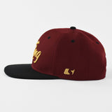 King Maroon and Gold Snapback Hat