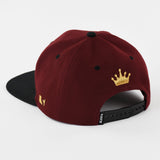 King Maroon and Gold Snapback Hat