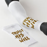 Trust His Will White arm sleeve