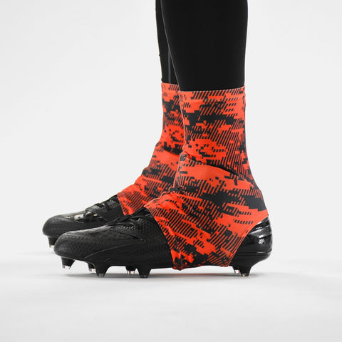 Digital Ultra Camo Orange-red and Black Kids Spats / Cleat Covers