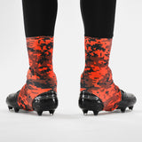 Digital Ultra Camo Orange-red and Black Spats / Cleat Covers