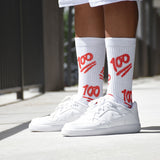 100 Emoji White soft socks