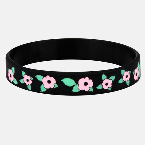 Floral black wristband