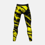 Fury yellow and black compression tights / leggings