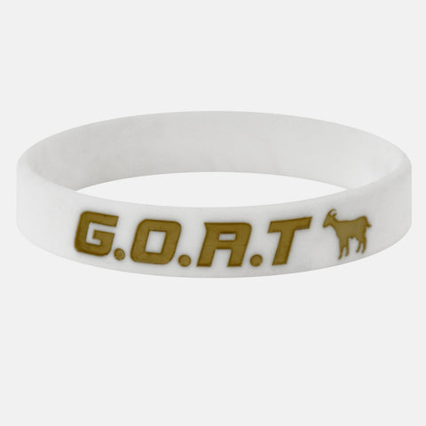 G.O.A.T White and Gold Wristband