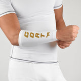 G.O.A.T White and Gold Arm Shiver