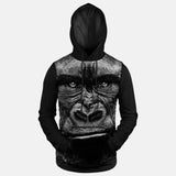 Gorilla fitted throw on hoodie