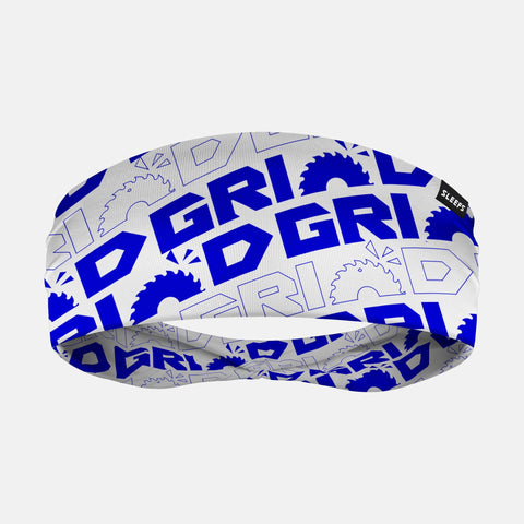 Grind White And Blue Double-Side Wide Headband