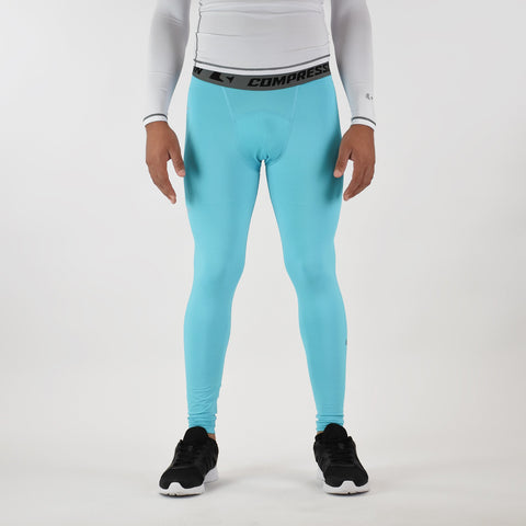 Hue Light Blue Solid Compression Tights / Leggings