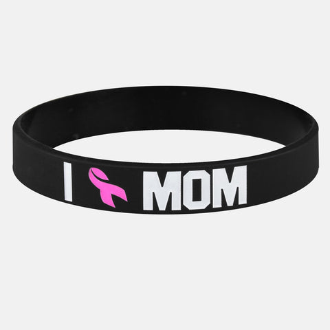 Sleefs BCA Pink Ribbon MOM Black Pink Ribbon Wristband