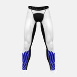 Icarus White and Blue Compression Tights / Leggings