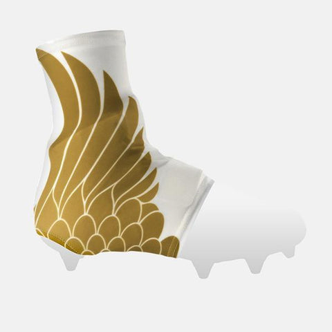 Icarus White and Gold Spats / Cleat Covers