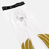 Icarus White and Gold Kids compression tights / leggings