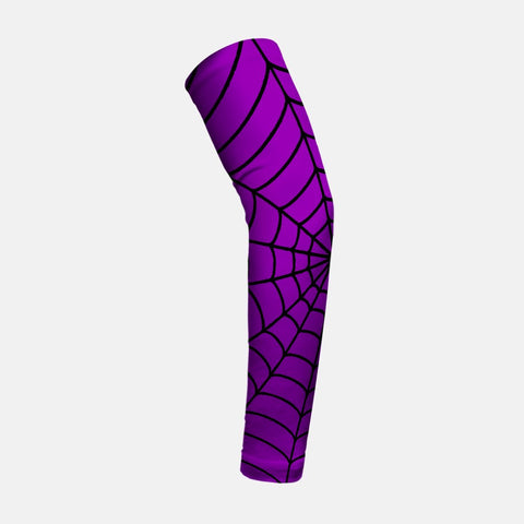 Purple with Black Web Pattern Kids Arm Sleeve