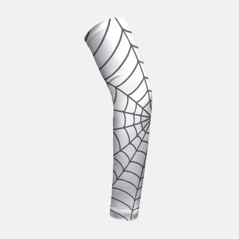 White with Charcoal Web Pattern Kids Arm Sleeve