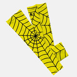 Yellow with Black Web Pattern Kids Arm Sleeve