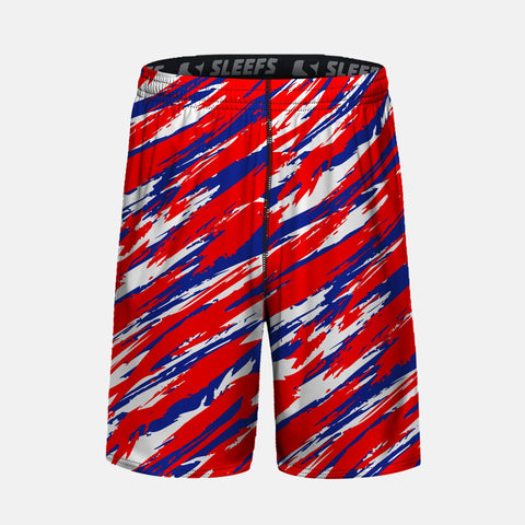 Tryton Red, Blue and White Kids Shorts