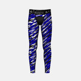 Tryton Blue Black and White Kids compression tights / leggings