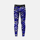 Tryton Blue Black and White Kids compression tights / leggings