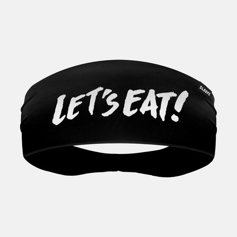 Lets Eat Black Double-Side Wide Headband