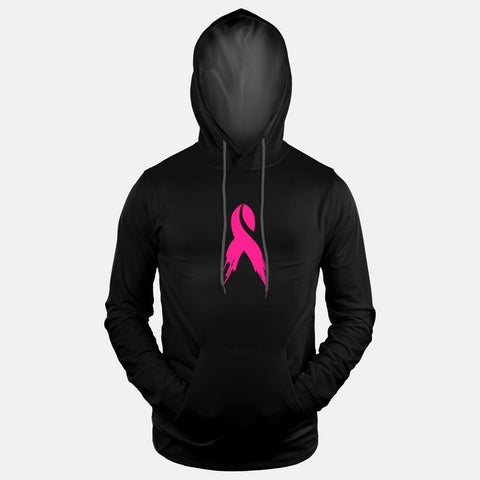 Sleefs BCA Pink Ribbon Black fitted throw on hoodie