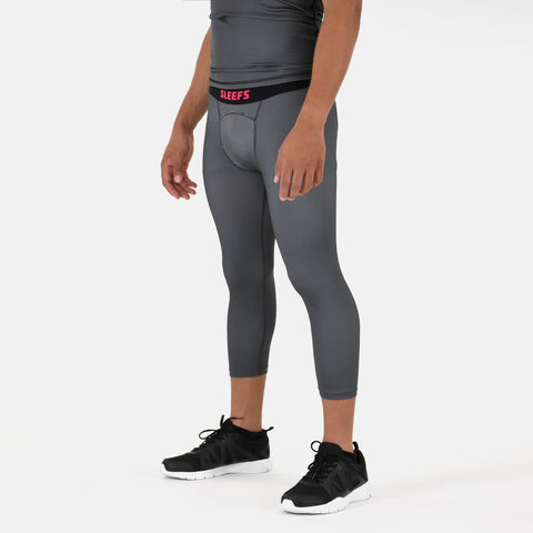 Sleefs BCA Pink Ribbon Grey Metal Compression 3/4 tights / leggings