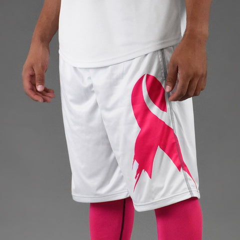 Sleefs BCA Pink Ribbon White and Pink Ribbon Shorts