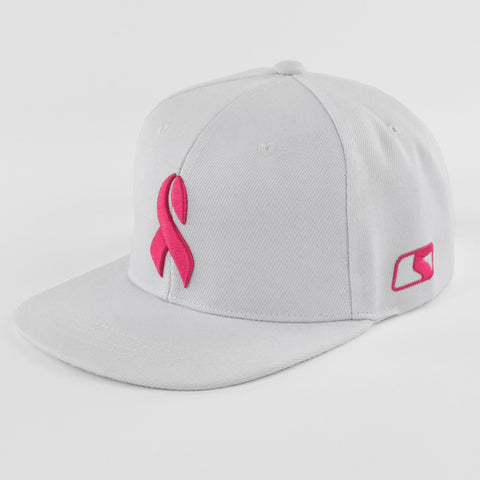 Sleefs BCA Pink Ribbon White Pink Ribbon Snapback Hat